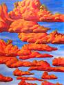 Wolken von Oranje, 2007, Acryl-Wachskarton, 66x90